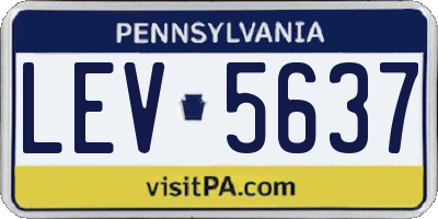 PA license plate LEV5637