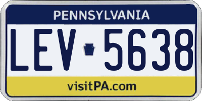 PA license plate LEV5638