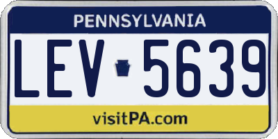 PA license plate LEV5639