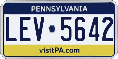 PA license plate LEV5642