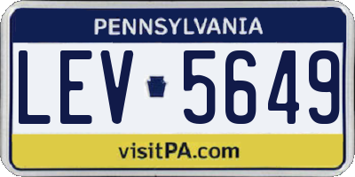 PA license plate LEV5649