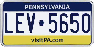 PA license plate LEV5650