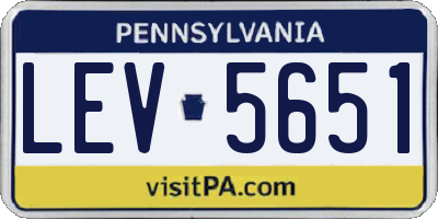 PA license plate LEV5651