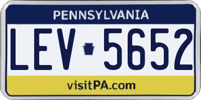 PA license plate LEV5652
