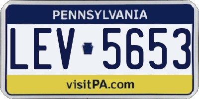 PA license plate LEV5653