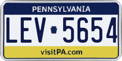 PA license plate LEV5654