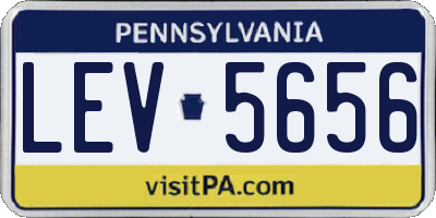 PA license plate LEV5656