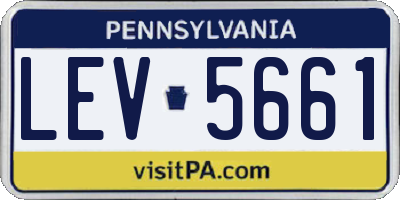 PA license plate LEV5661