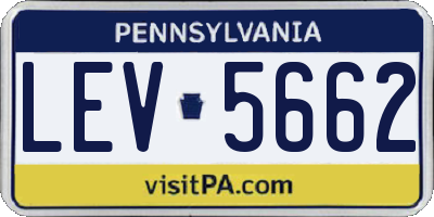PA license plate LEV5662