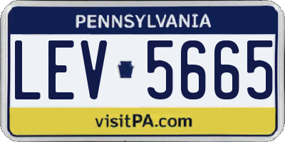 PA license plate LEV5665