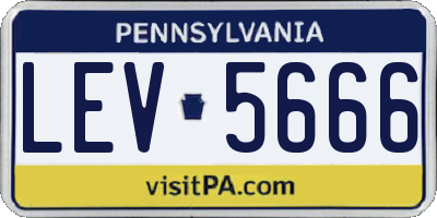 PA license plate LEV5666