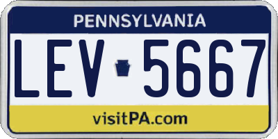 PA license plate LEV5667