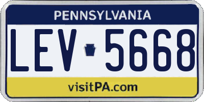PA license plate LEV5668