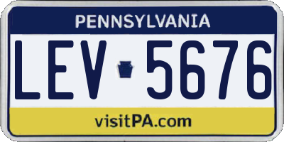 PA license plate LEV5676