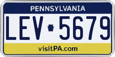 PA license plate LEV5679