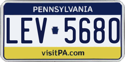 PA license plate LEV5680