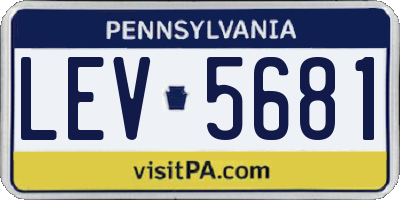 PA license plate LEV5681