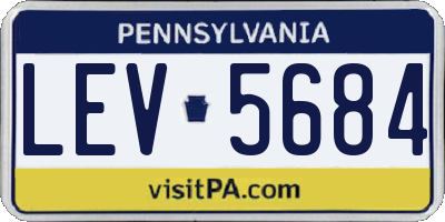 PA license plate LEV5684