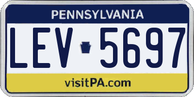 PA license plate LEV5697
