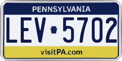 PA license plate LEV5702