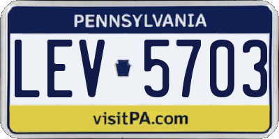 PA license plate LEV5703