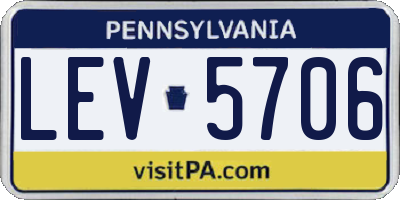 PA license plate LEV5706