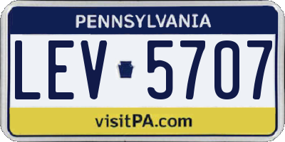 PA license plate LEV5707
