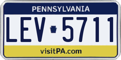 PA license plate LEV5711