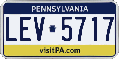 PA license plate LEV5717