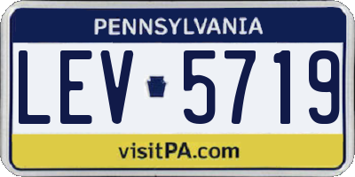 PA license plate LEV5719