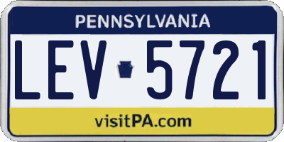 PA license plate LEV5721