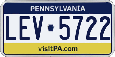PA license plate LEV5722