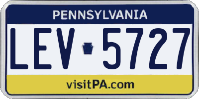 PA license plate LEV5727