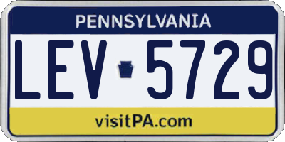 PA license plate LEV5729
