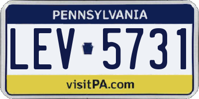 PA license plate LEV5731