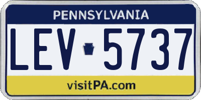 PA license plate LEV5737
