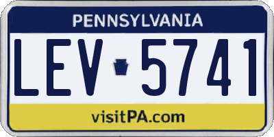 PA license plate LEV5741