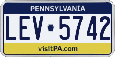 PA license plate LEV5742