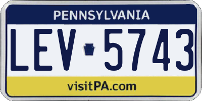 PA license plate LEV5743