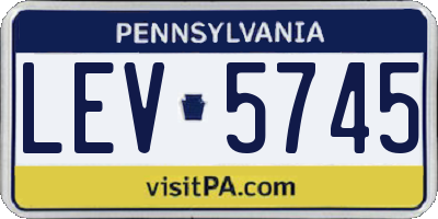 PA license plate LEV5745