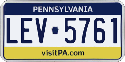 PA license plate LEV5761