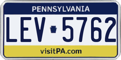 PA license plate LEV5762