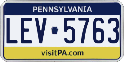 PA license plate LEV5763