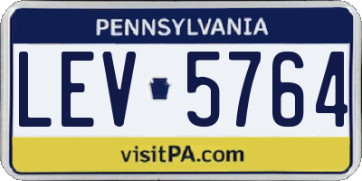 PA license plate LEV5764