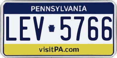 PA license plate LEV5766