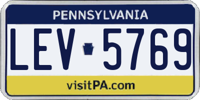 PA license plate LEV5769