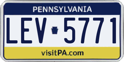 PA license plate LEV5771