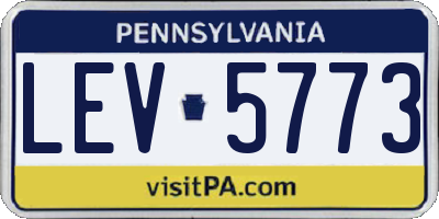 PA license plate LEV5773