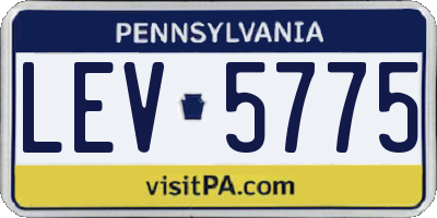 PA license plate LEV5775