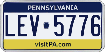PA license plate LEV5776